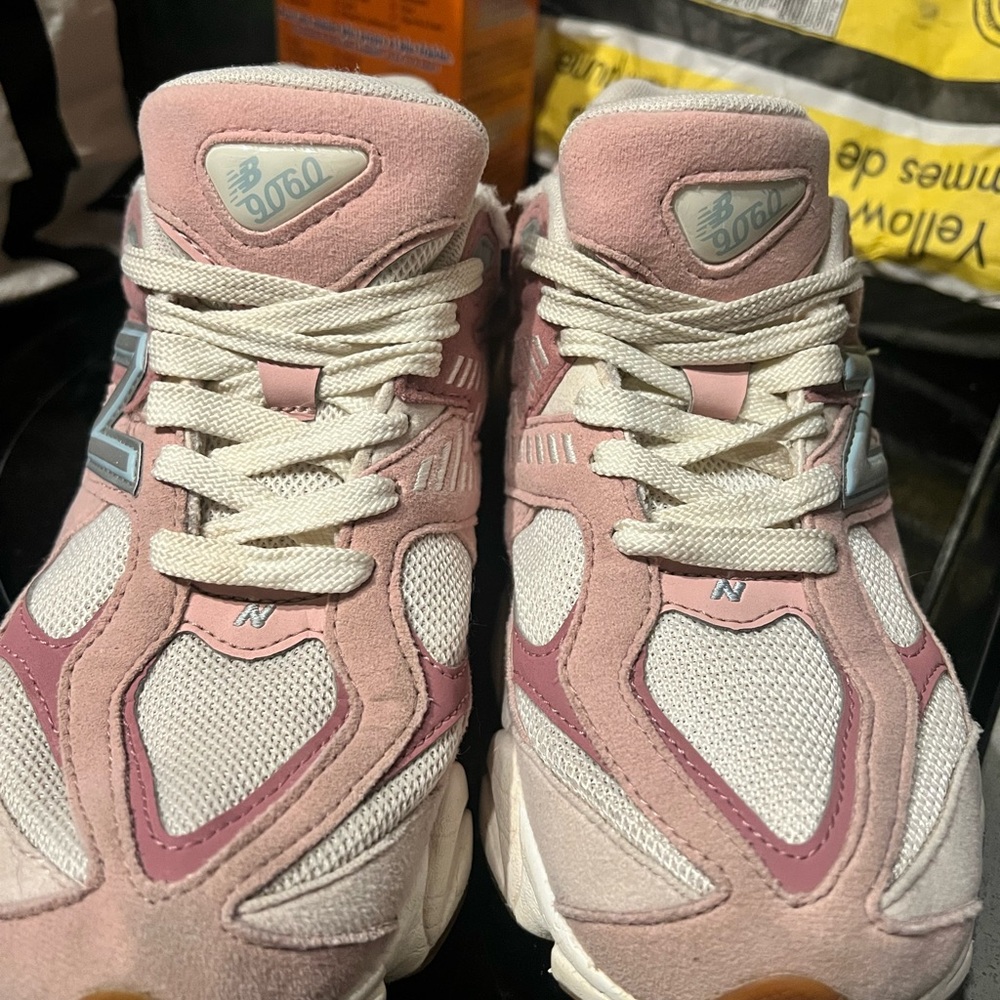 9060 New Balance Pink and White Mesh & Suede Sneakers ASIS - Picture 11 of 16